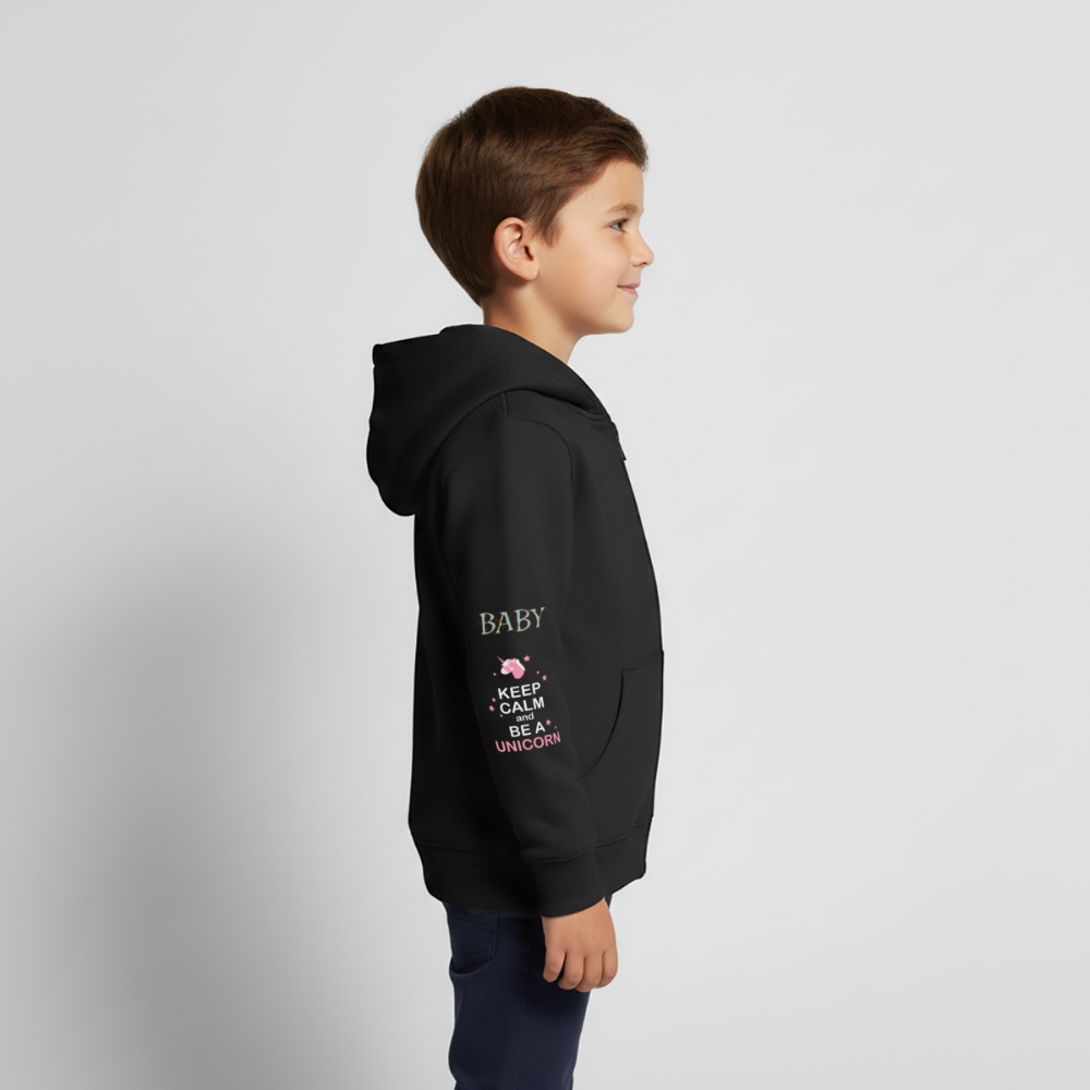 Kids Premium Organic Zip Hoodie - black