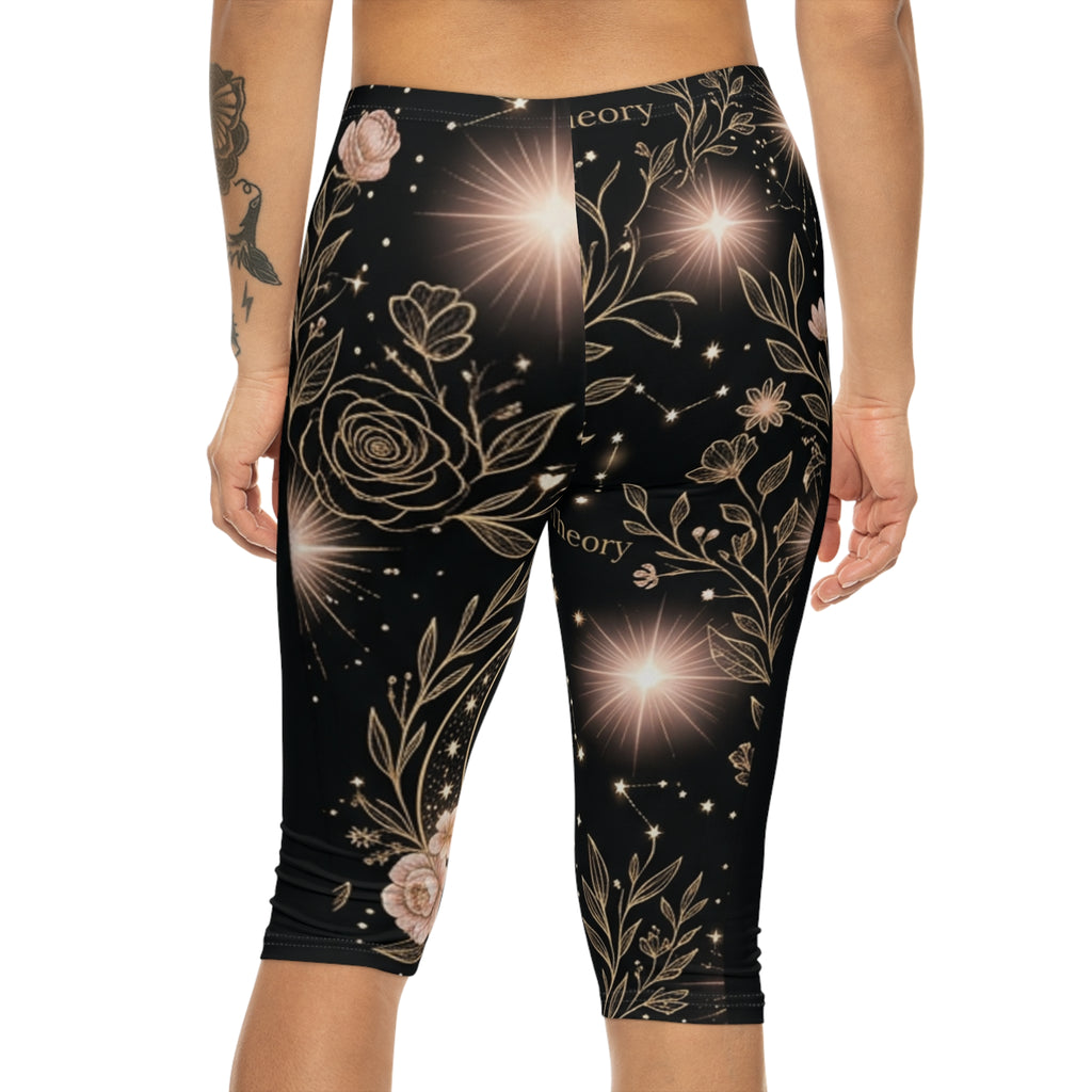 Celestial Floral Capri Leggings